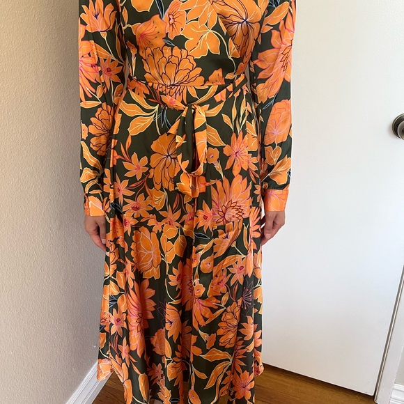 New Calvin Tran Floral Wrap Dress - Picture 2 of 4